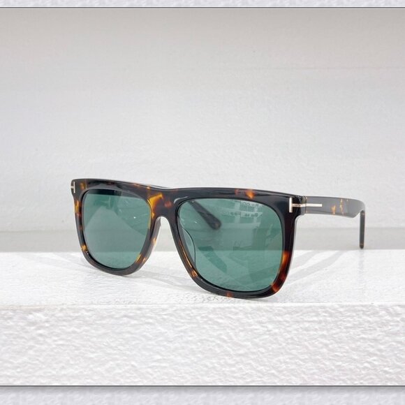 Tom Ford Tortoise Shell Square Sunglasses - Green Lenses main image 4
